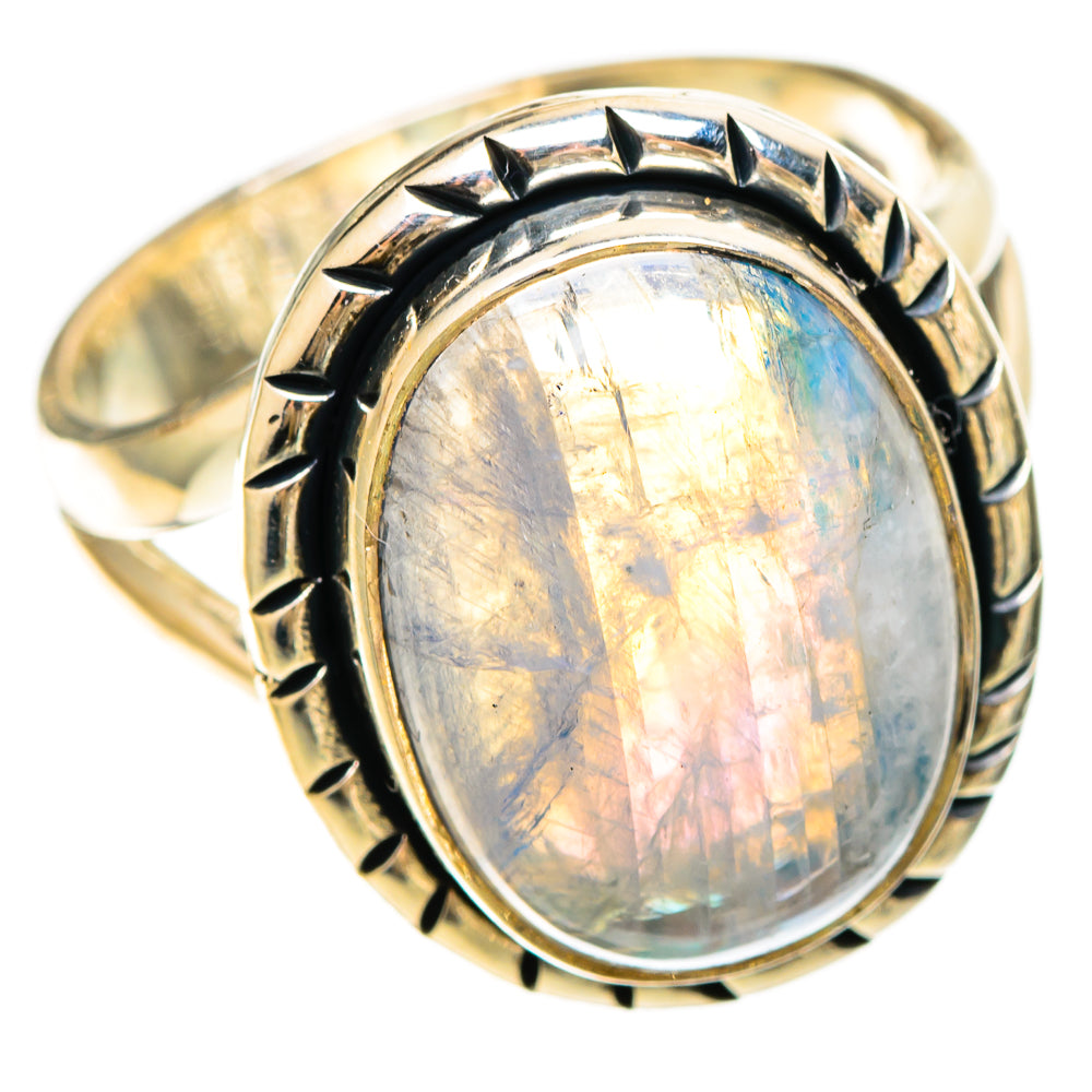 Rainbow Moonstone Rings handcrafted by Ana Silver Co - RING109377 - Photo 2