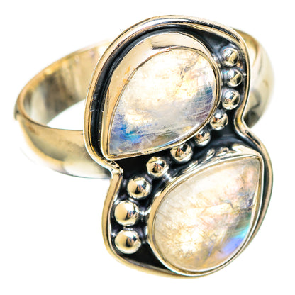 Rainbow Moonstone Rings handcrafted by Ana Silver Co - RING109378 - Photo 2