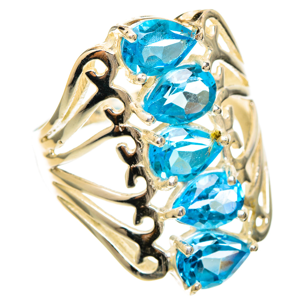 Blue Topaz Rings handcrafted by Ana Silver Co - RING109388 - Photo 2