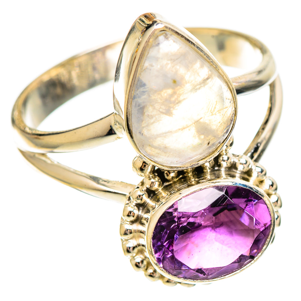 Rainbow Moonstone Rings handcrafted by Ana Silver Co - RING109398 - Photo 2