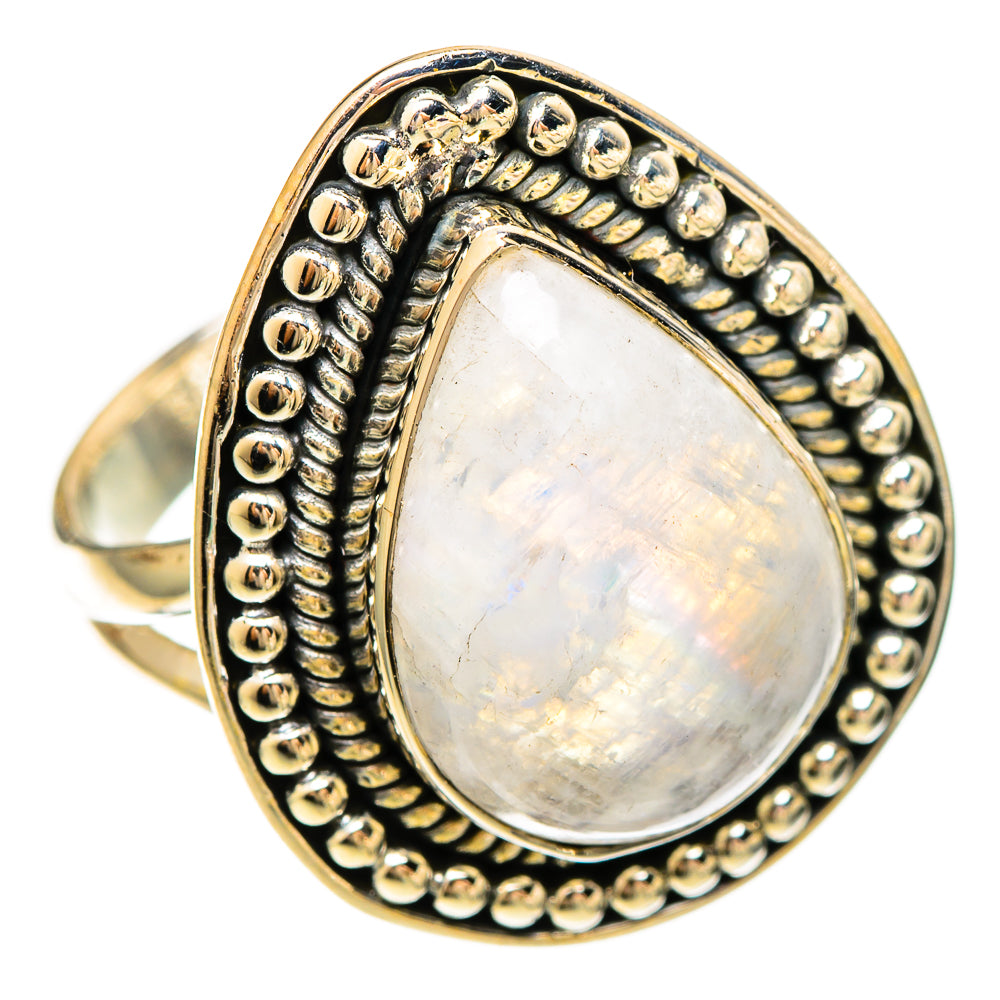 Rainbow Moonstone Rings handcrafted by Ana Silver Co - RING109402 - Photo 2