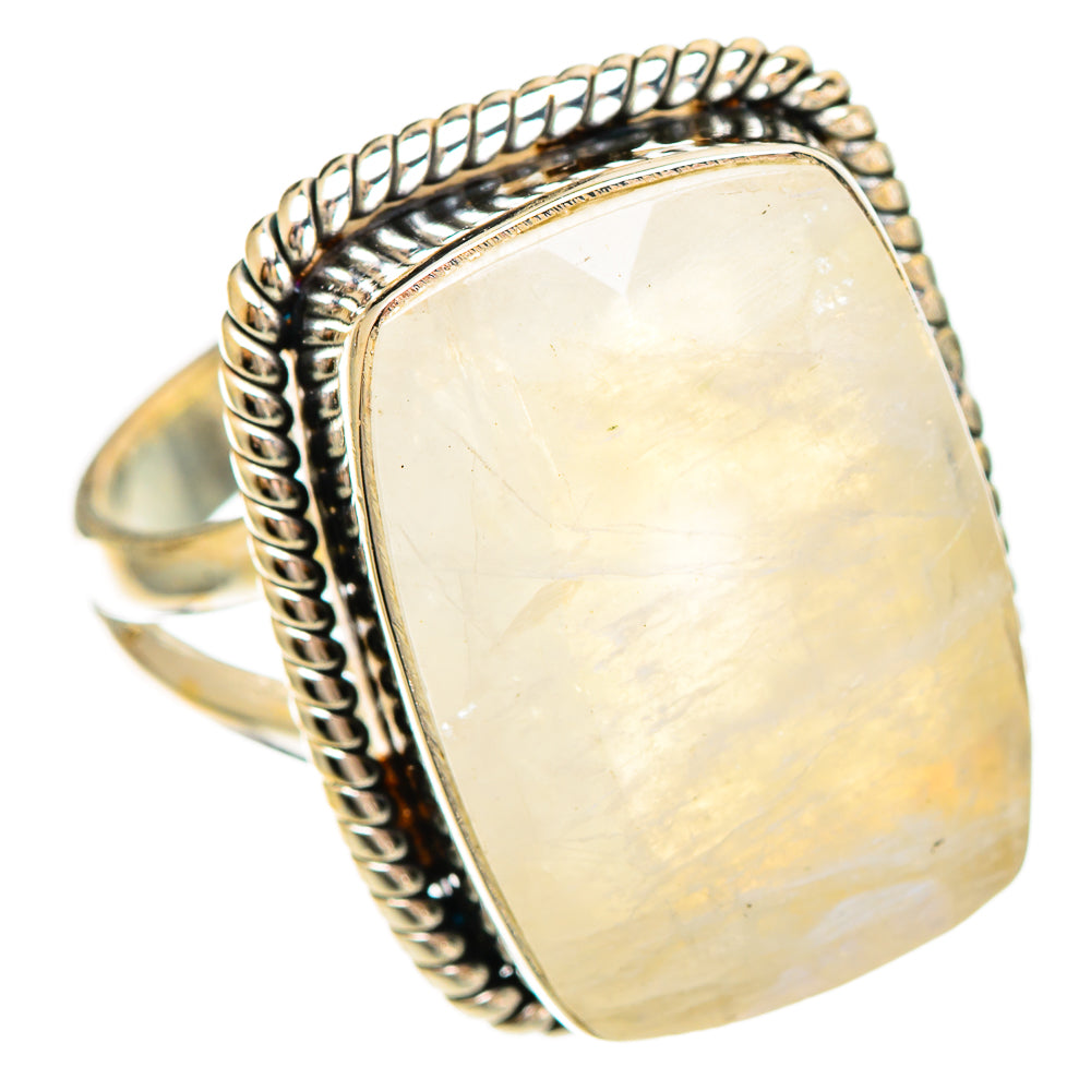 Rainbow Moonstone Rings handcrafted by Ana Silver Co - RING109404 - Photo 2