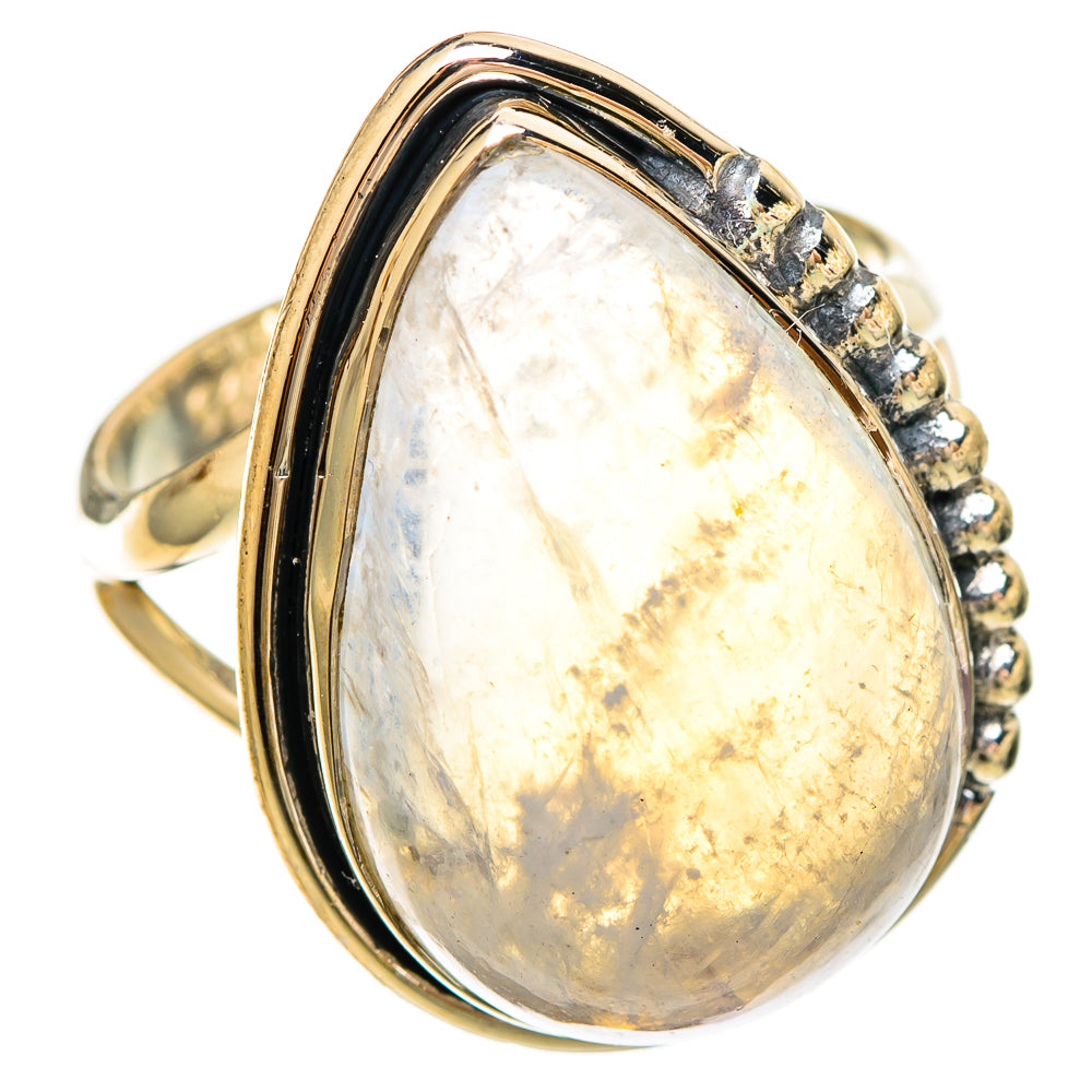 Rainbow Moonstone Rings handcrafted by Ana Silver Co - RING109407 - Photo 2