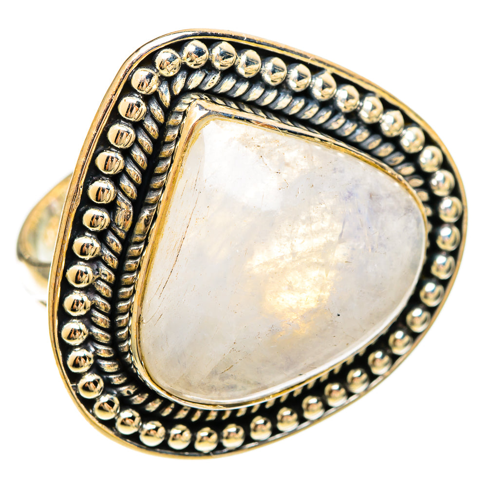 Rainbow Moonstone Rings handcrafted by Ana Silver Co - RING109408 - Photo 2