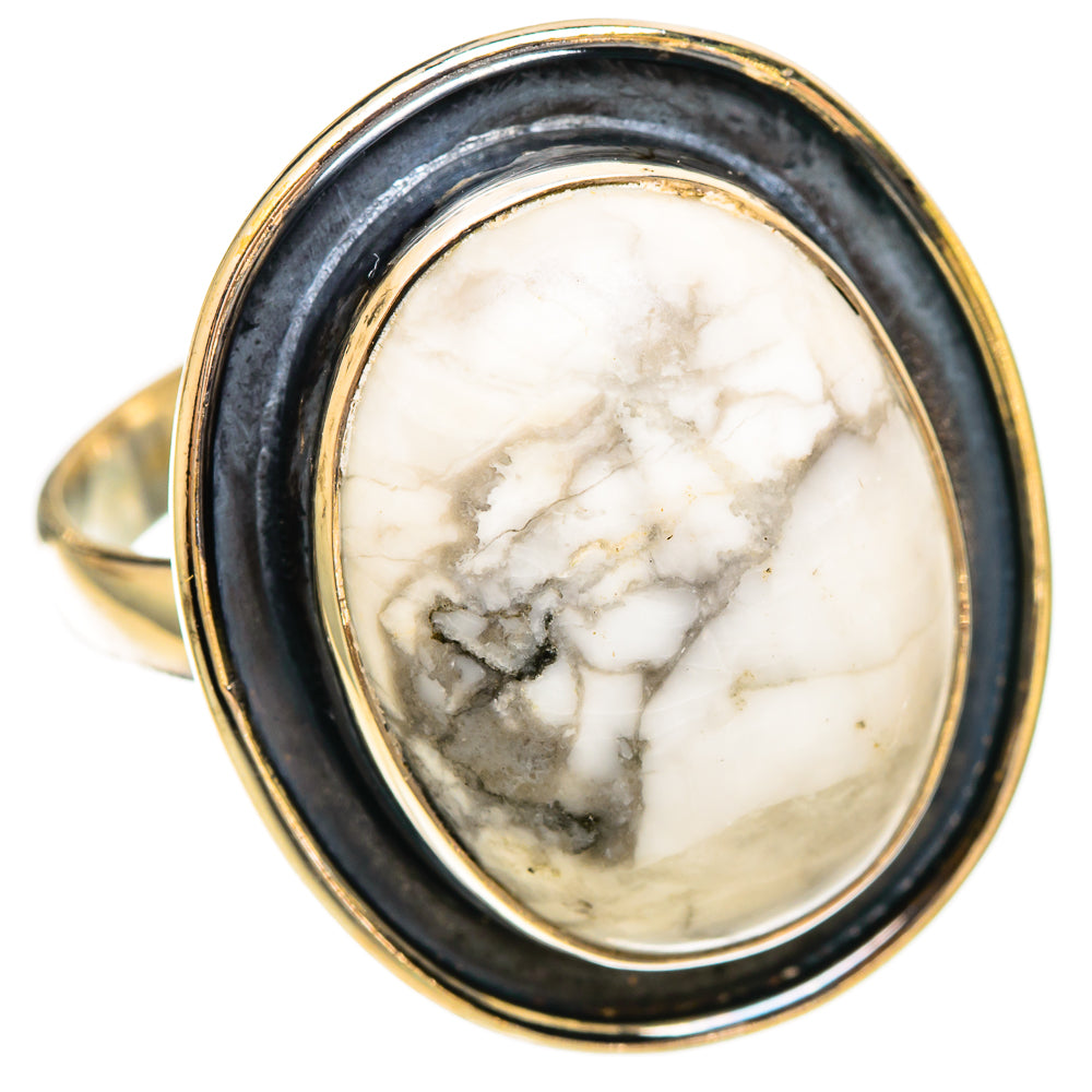 Howlite Rings handcrafted by Ana Silver Co - RING109409 - Photo 2