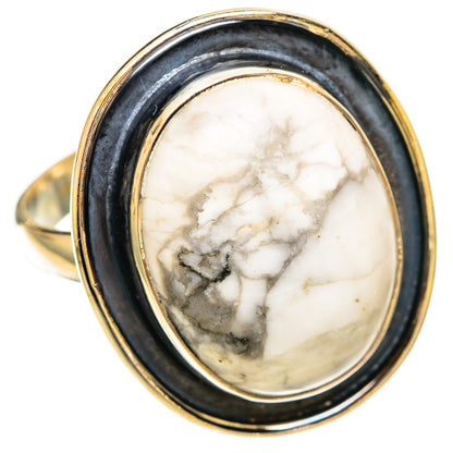 Howlite Rings handcrafted by Ana Silver Co - RING109409 - Photo 2