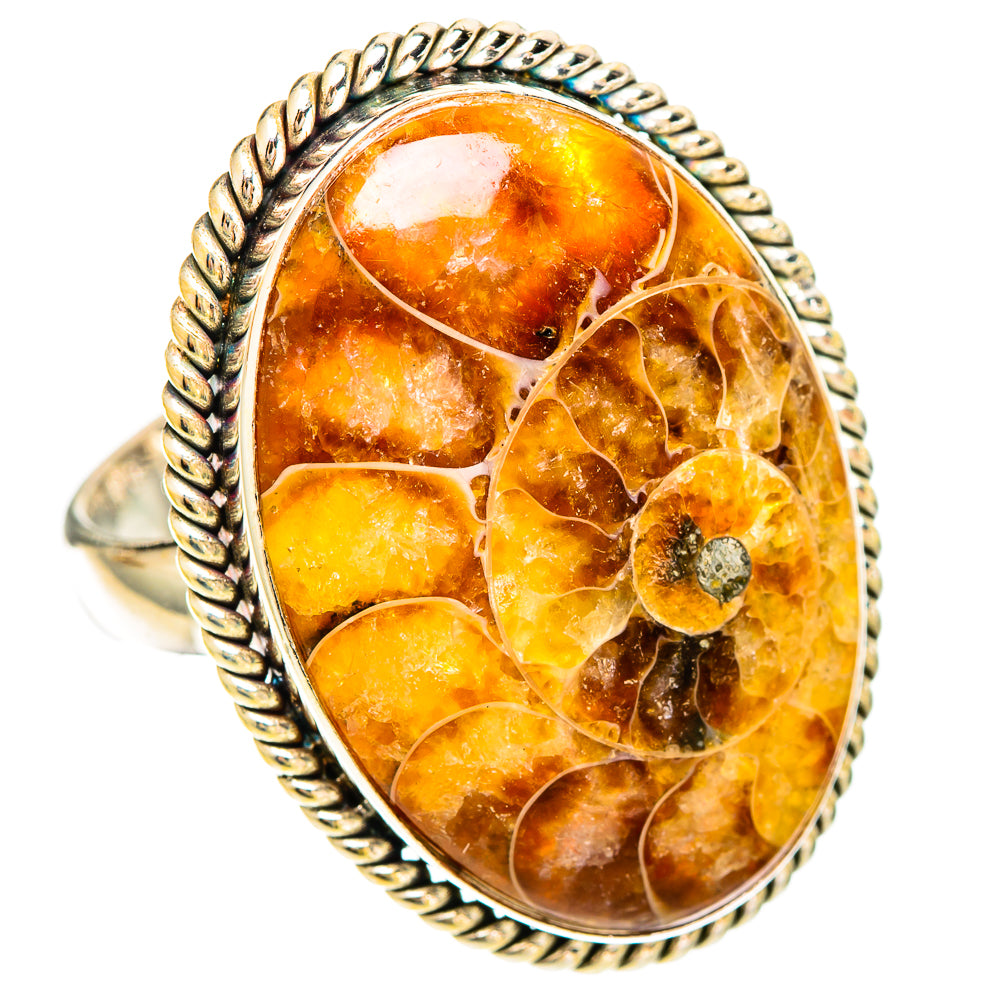 Ammonite Fossil Rings handcrafted by Ana Silver Co - RING109429 - Photo 2