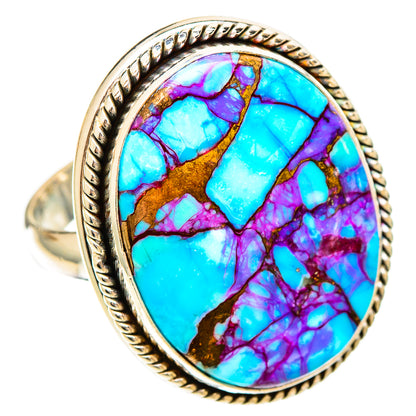 Spiny Oyster Turquoise Rings handcrafted by Ana Silver Co - RING109436 - Photo 2