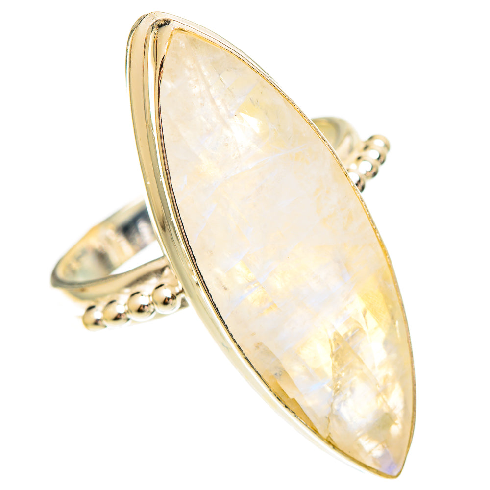Rainbow Moonstone Rings handcrafted by Ana Silver Co - RING109445 - Photo 2