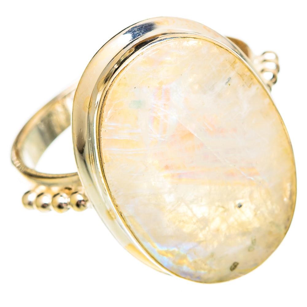 Rainbow Moonstone Rings handcrafted by Ana Silver Co - RING109447 - Photo 2