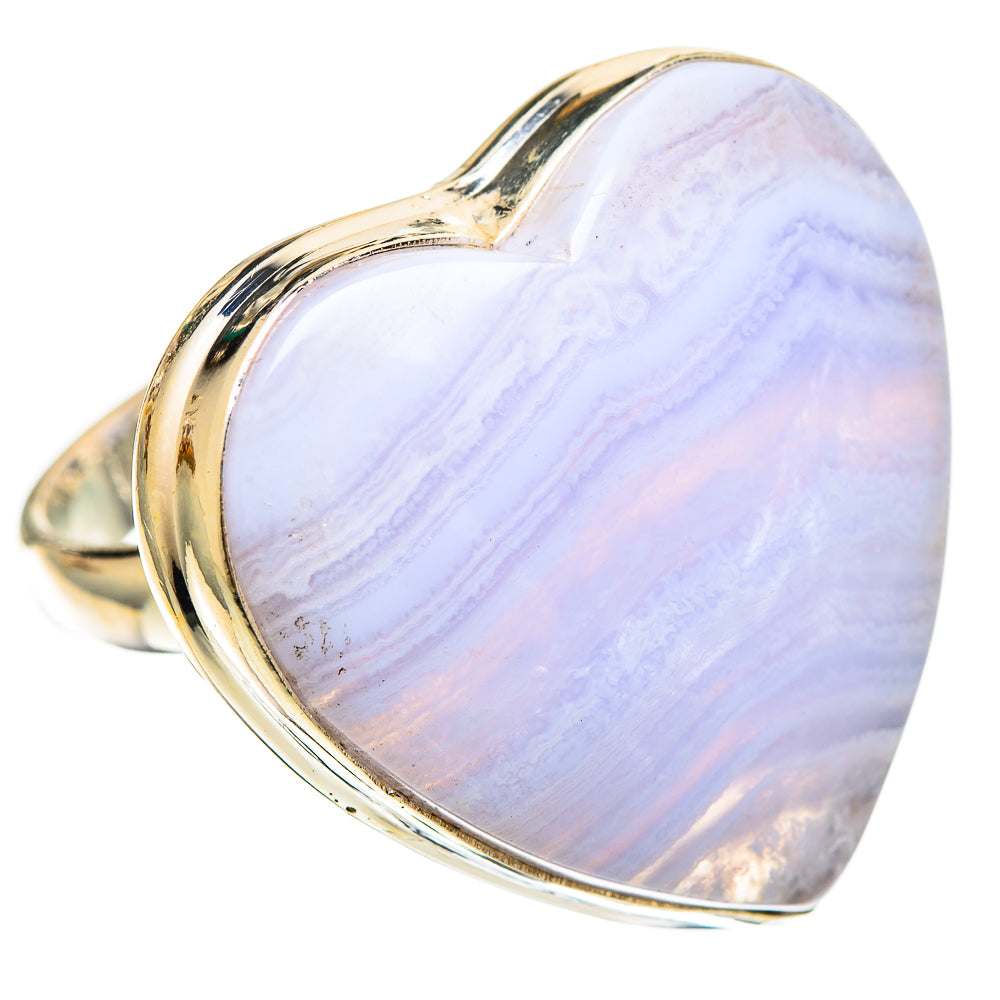 Blue Lace Agate Rings handcrafted by Ana Silver Co - RING109448 - Photo 2