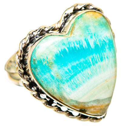 Peruvian Amazonite Rings handcrafted by Ana Silver Co - RING109465 - Photo 2