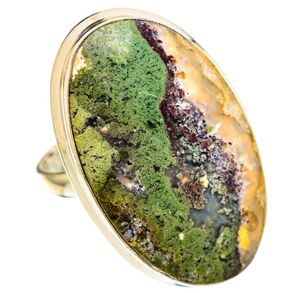 Green Moss Agate Rings handcrafted by Ana Silver Co - RING109466 - Photo 2