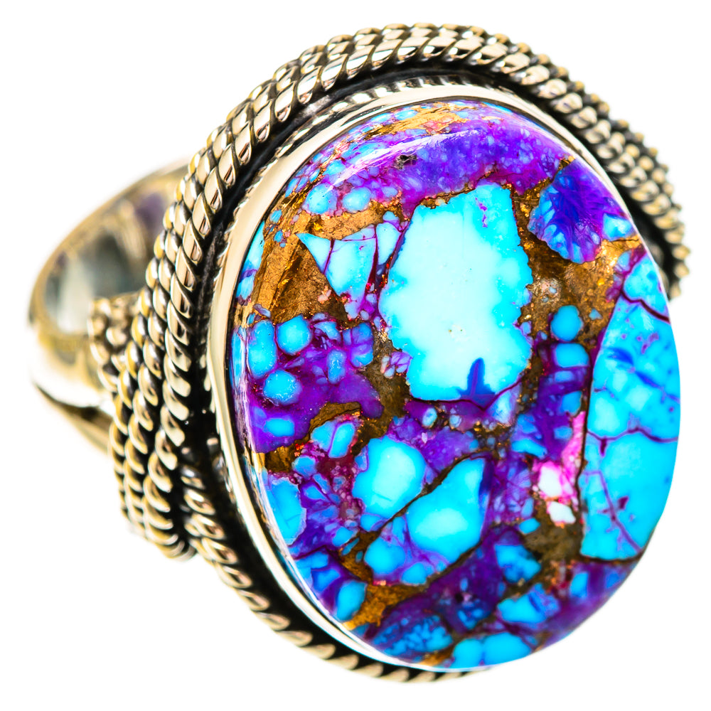 Spiny Oyster Turquoise Rings handcrafted by Ana Silver Co - RING109485 - Photo 2