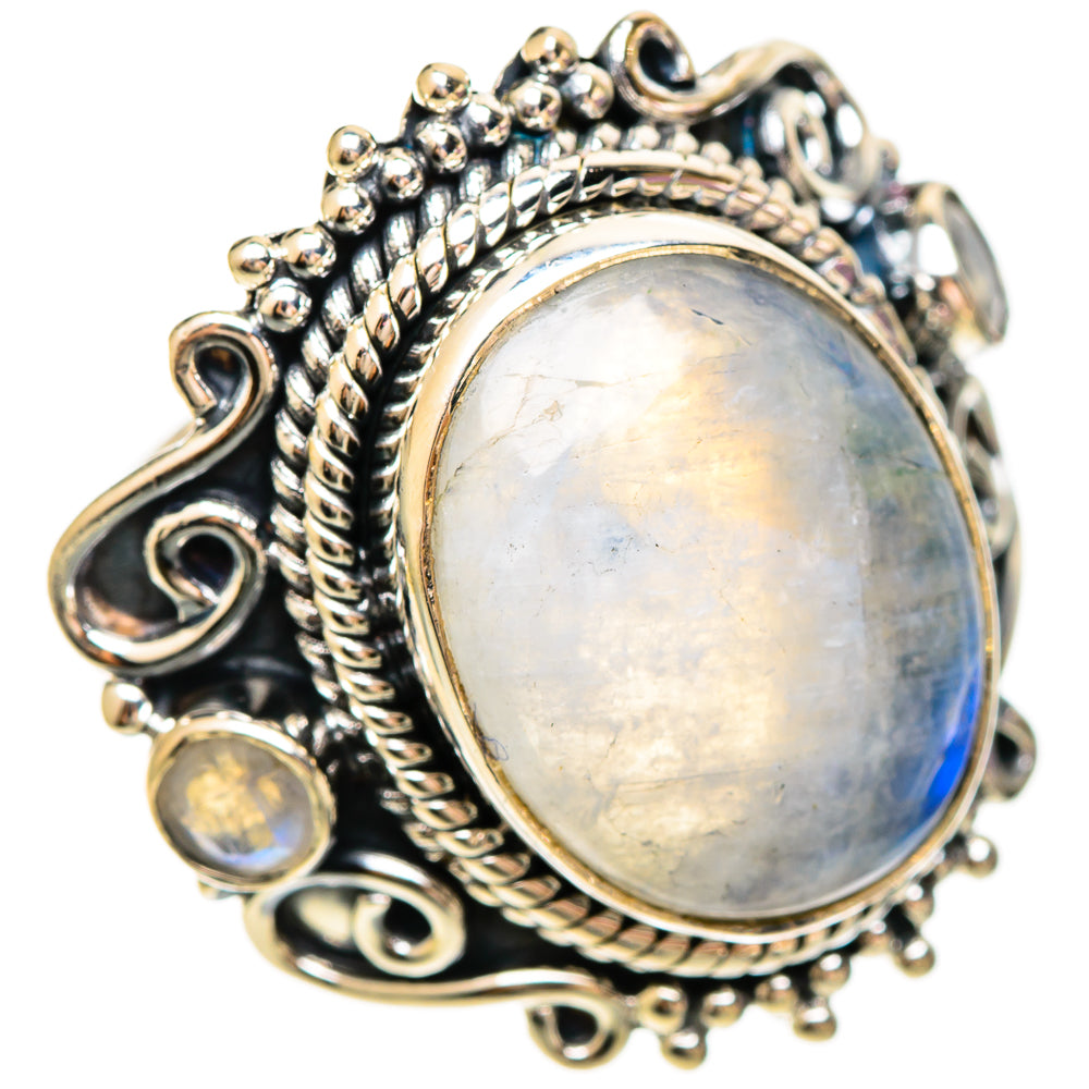 Rainbow Moonstone Rings handcrafted by Ana Silver Co - RING109527 - Photo 2