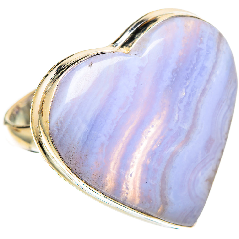 Blue Lace Agate Rings handcrafted by Ana Silver Co - RING109528 - Photo 2