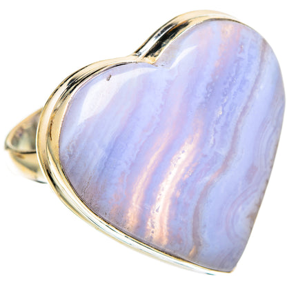 Blue Lace Agate Rings handcrafted by Ana Silver Co - RING109528 - Photo 2