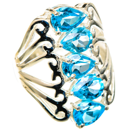 Blue Topaz Rings handcrafted by Ana Silver Co - RING109534 - Photo 2