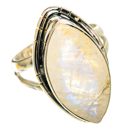 Rainbow Moonstone Rings handcrafted by Ana Silver Co - RING109555 - Photo 2