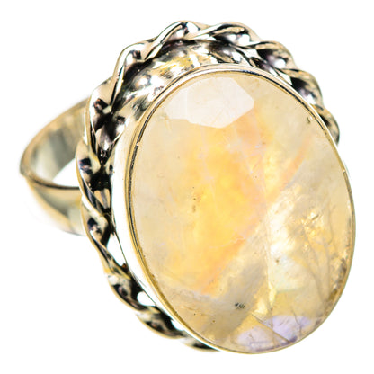 Rainbow Moonstone Rings handcrafted by Ana Silver Co - RING109560 - Photo 2