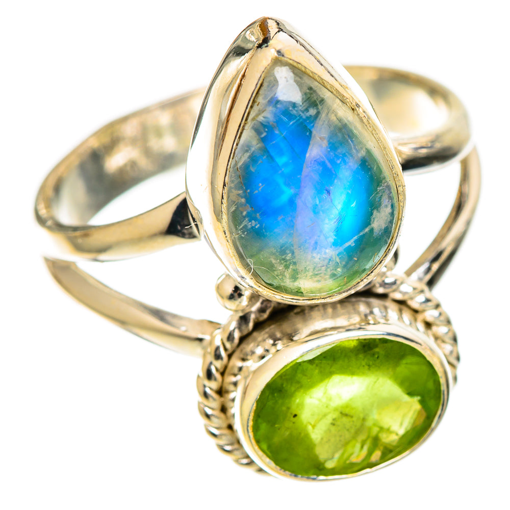 Rainbow Moonstone Rings handcrafted by Ana Silver Co - RING109570 - Photo 2