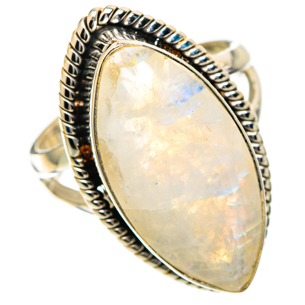 Rainbow Moonstone Rings handcrafted by Ana Silver Co - RING109588 - Photo 2