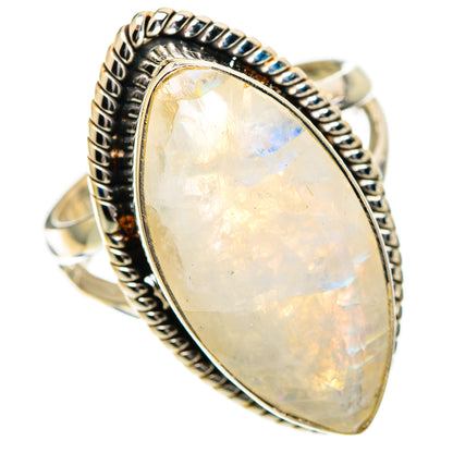 Rainbow Moonstone Rings handcrafted by Ana Silver Co - RING109588 - Photo 2