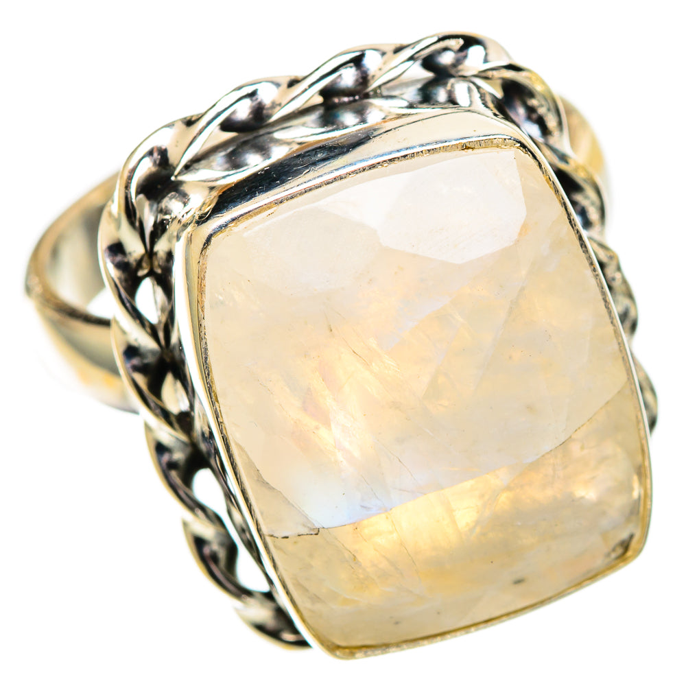 Rainbow Moonstone Rings handcrafted by Ana Silver Co - RING109589 - Photo 2
