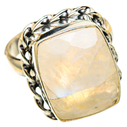Rainbow Moonstone Rings handcrafted by Ana Silver Co - RING109589 - Photo 2