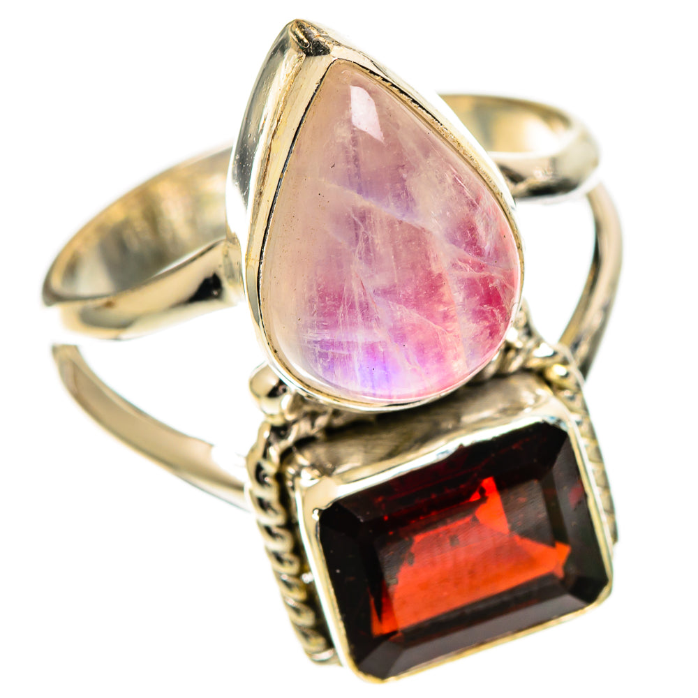 Pink Moonstone Rings handcrafted by Ana Silver Co - RING109590 - Photo 2