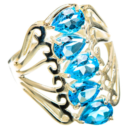 Blue Topaz Rings handcrafted by Ana Silver Co - RING109597 - Photo 2