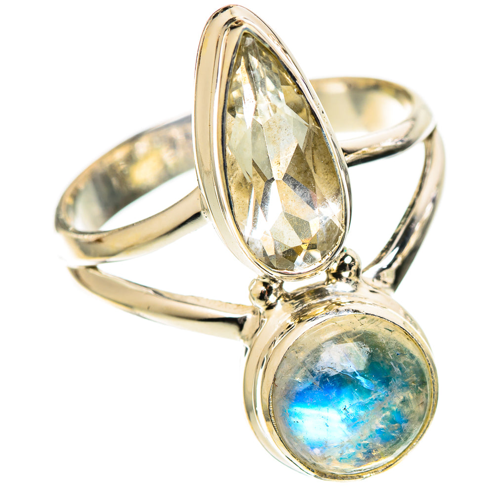 Rainbow Moonstone Rings handcrafted by Ana Silver Co - RING109599 - Photo 2