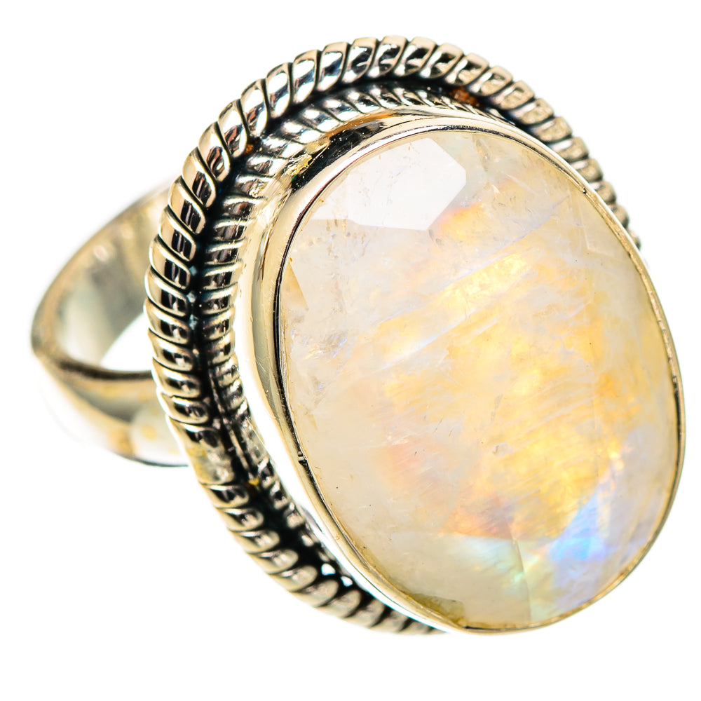 Rainbow Moonstone Rings handcrafted by Ana Silver Co - RING109612 - Photo 2