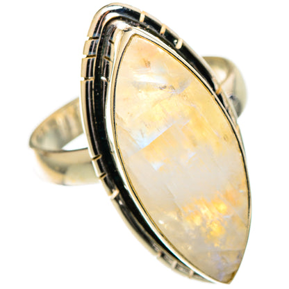 Rainbow Moonstone Rings handcrafted by Ana Silver Co - RING109614 - Photo 2