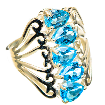 Blue Topaz Rings handcrafted by Ana Silver Co - RING109625 - Photo 2