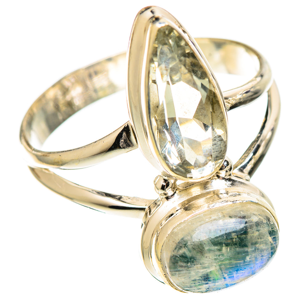 Rainbow Moonstone Rings handcrafted by Ana Silver Co - RING109627 - Photo 2