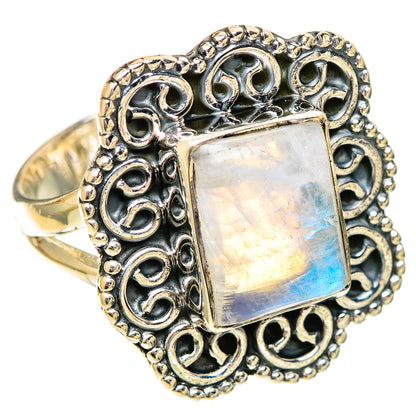 Rainbow Moonstone Rings handcrafted by Ana Silver Co - RING109639 - Photo 2