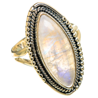Rainbow Moonstone Rings handcrafted by Ana Silver Co - RING109641 - Photo 2