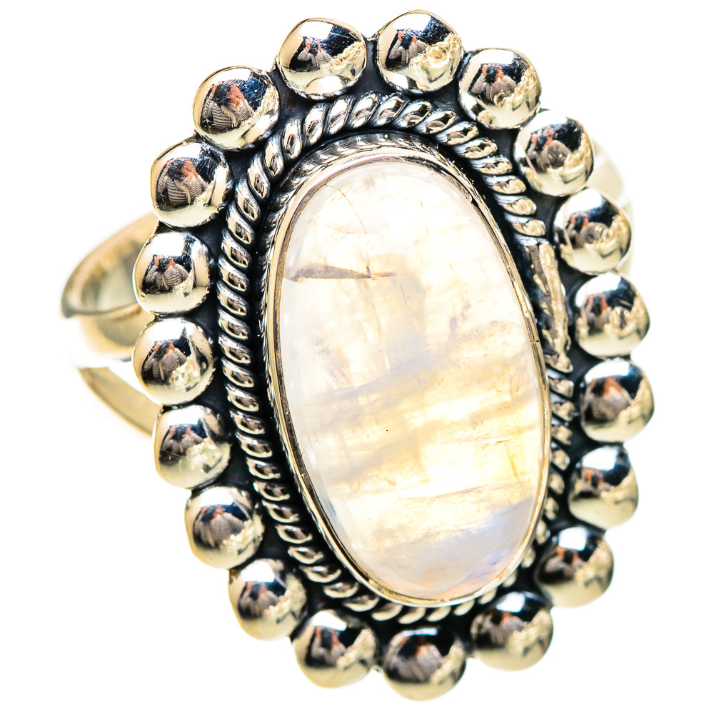 Rainbow Moonstone Rings handcrafted by Ana Silver Co - RING109642 - Photo 2