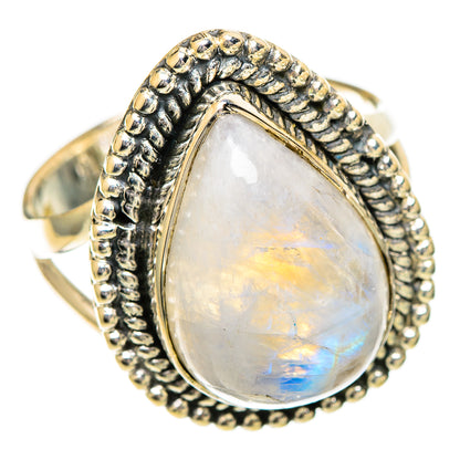 Rainbow Moonstone Rings handcrafted by Ana Silver Co - RING109643 - Photo 2