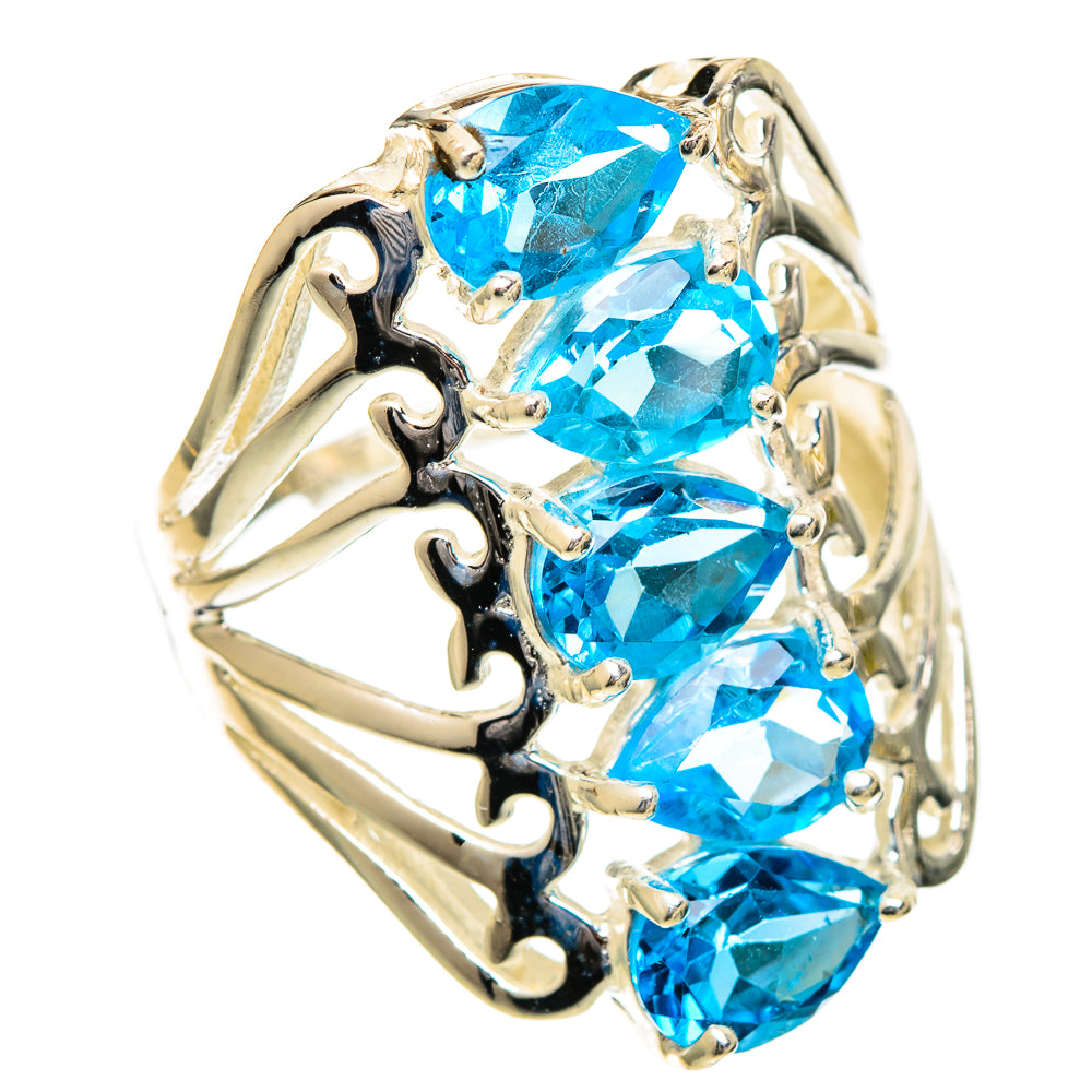 Blue Topaz Rings handcrafted by Ana Silver Co - RING109651 - Photo 2