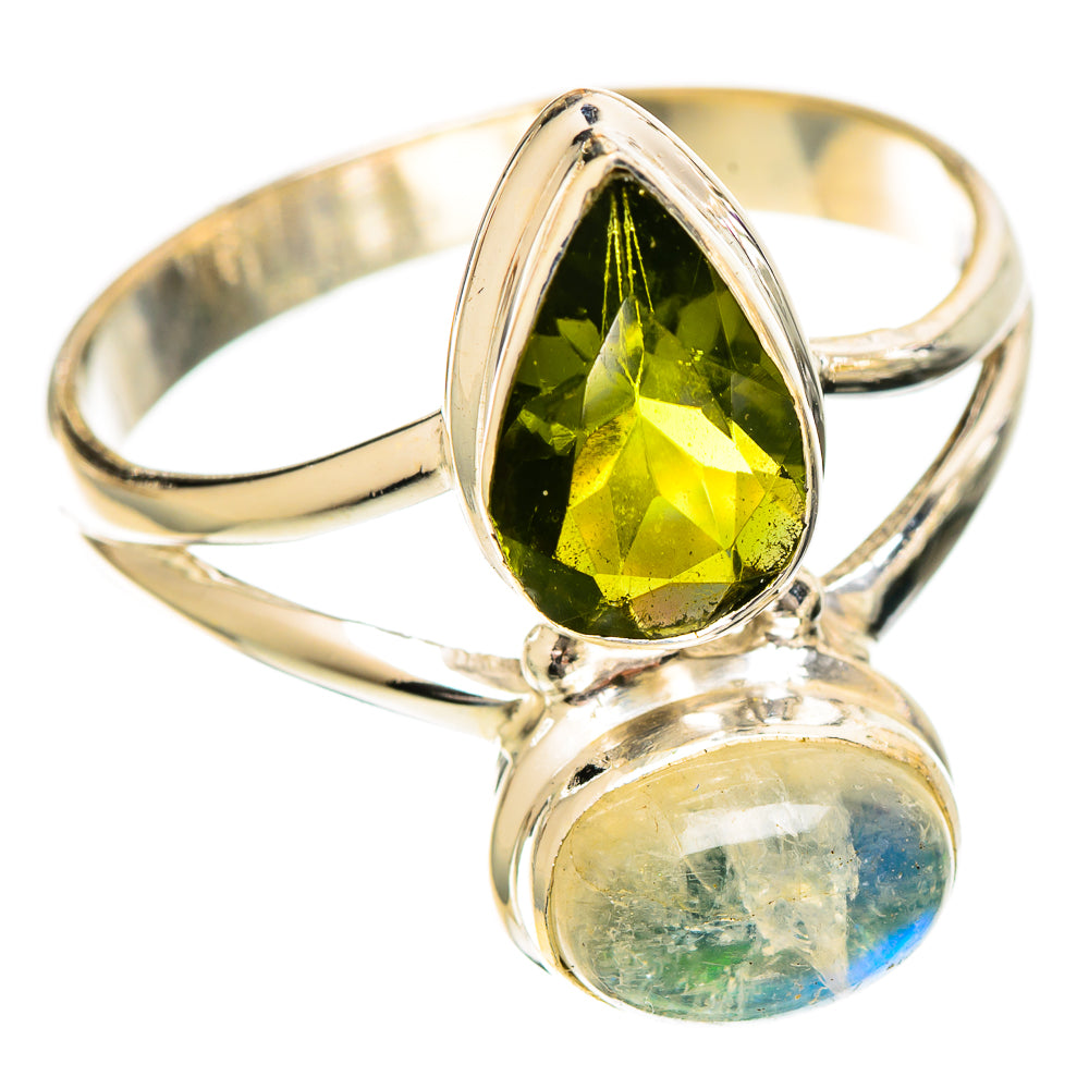Green Moonstone Rings handcrafted by Ana Silver Co - RING109653 - Photo 2