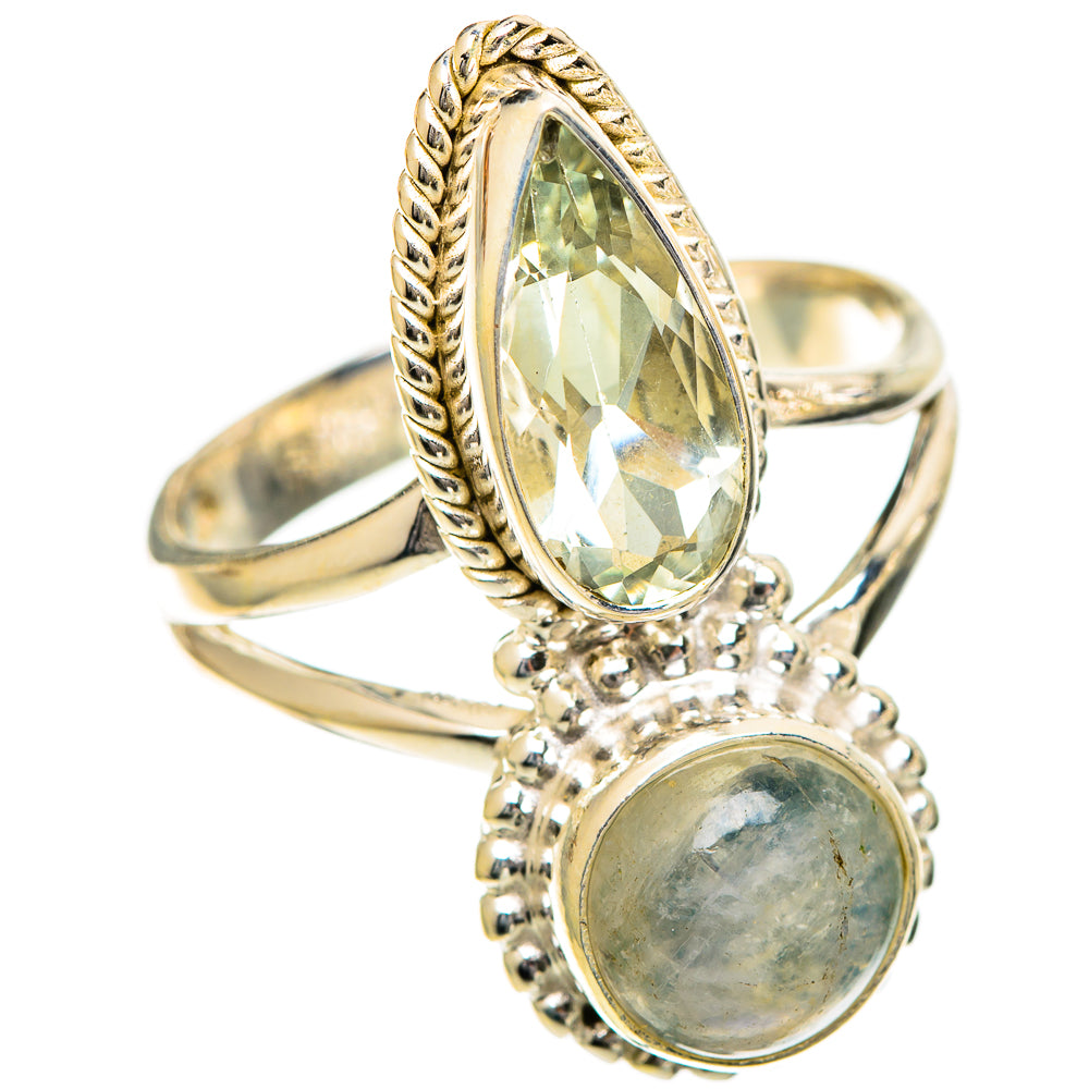 Rainbow Moonstone Rings handcrafted by Ana Silver Co - RING109655 - Photo 2