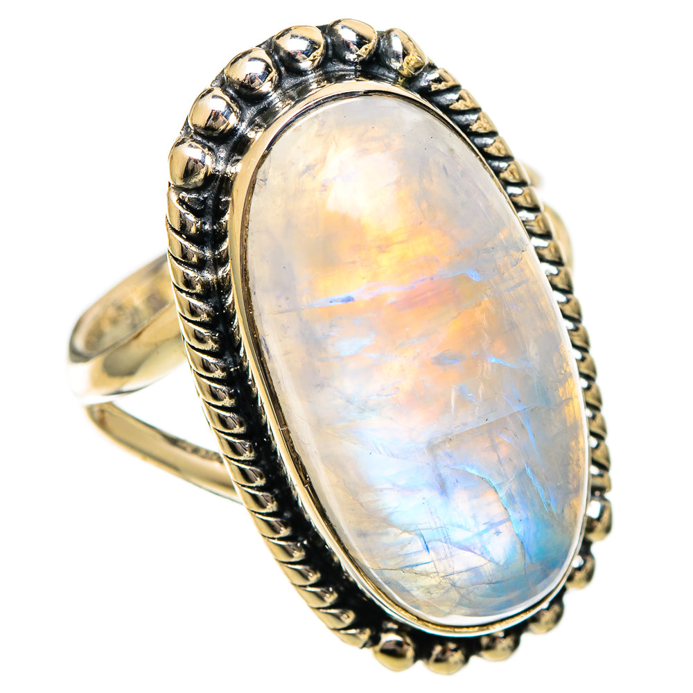 Rainbow Moonstone Rings handcrafted by Ana Silver Co - RING109667 - Photo 2