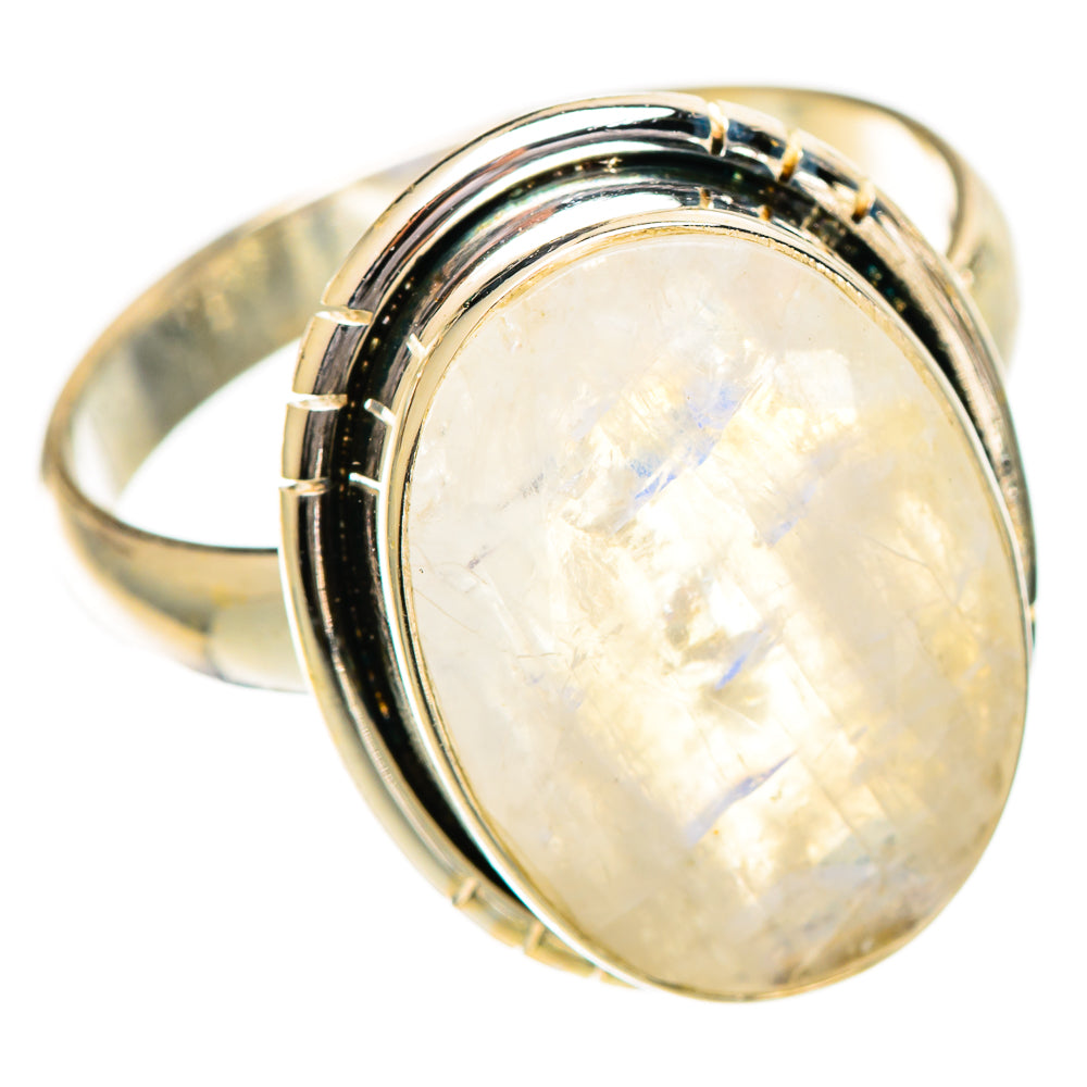 Rainbow Moonstone Rings handcrafted by Ana Silver Co - RING109668 - Photo 2