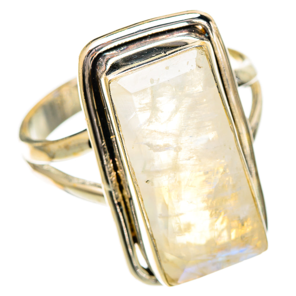 Rainbow Moonstone Rings handcrafted by Ana Silver Co - RING109670 - Photo 2
