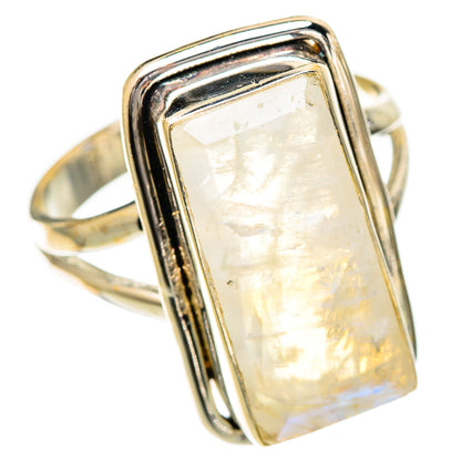 Rainbow Moonstone Rings handcrafted by Ana Silver Co - RING109670 - Photo 2