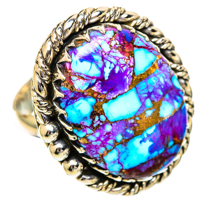 Spiny Oyster Turquoise Rings handcrafted by Ana Silver Co - RING109699 - Photo 2
