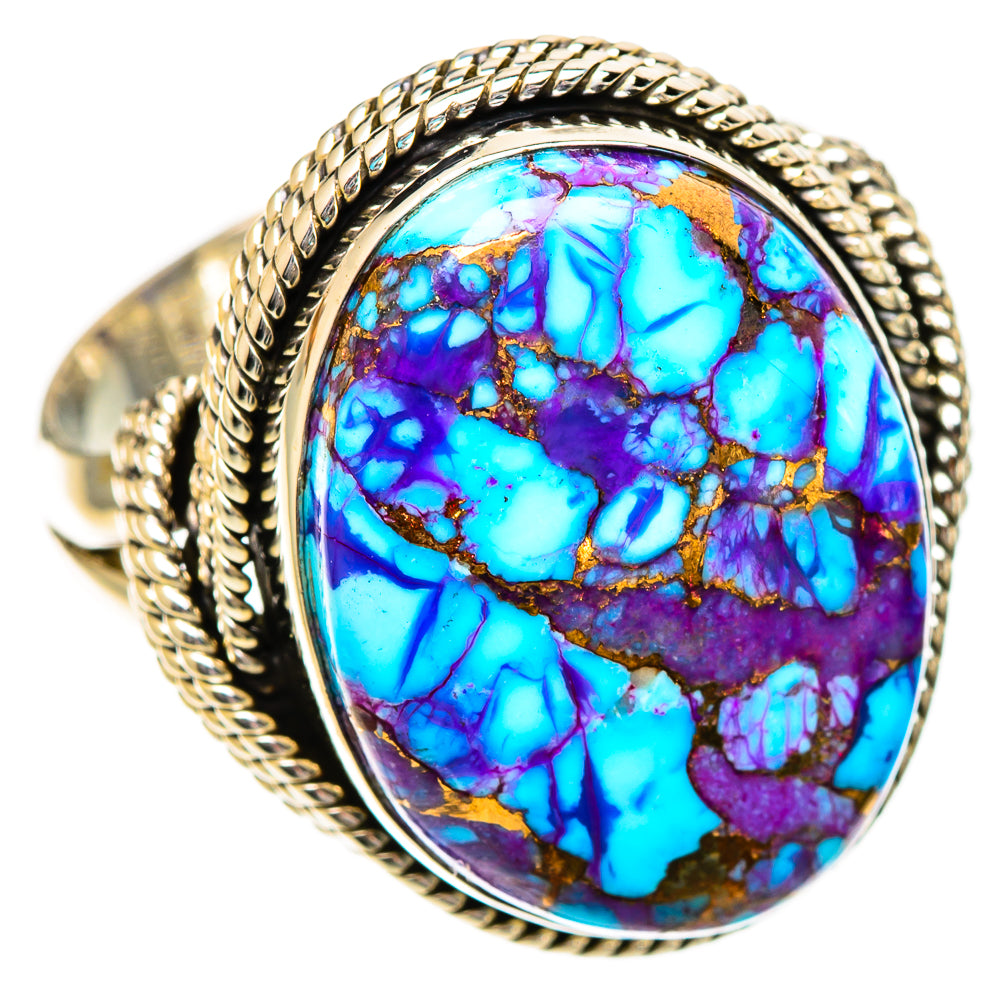 Spiny Oyster Turquoise Rings handcrafted by Ana Silver Co - RING109742 - Photo 2