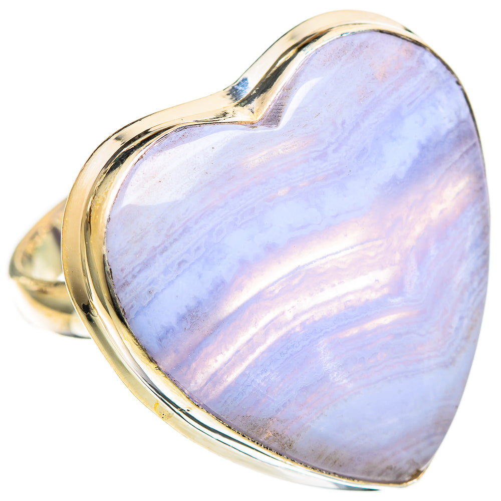 Blue Lace Agate Rings handcrafted by Ana Silver Co - RING109747 - Photo 2